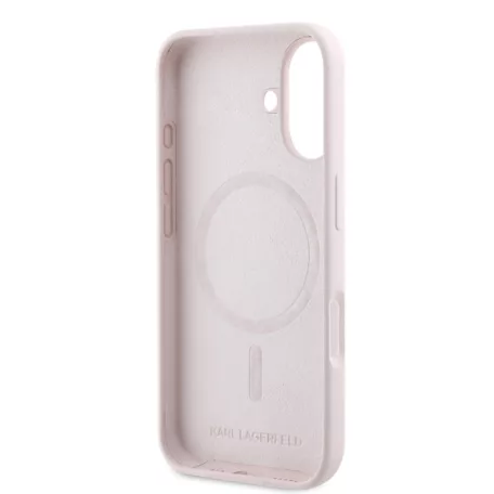 Karl Lagerfeld Liquid Silicone Double Heads Apple iPhone 17 Pro (6.3) MagSafe hátlapvédő tok pink (KLHMP17LSKCHPPLP)
