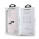 Karl Lagerfeld Liquid Silicone Double Heads Apple iPhone 17 Pro (6.3) MagSafe hátlapvédő tok pink (KLHMP17LSKCHPPLP)