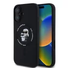 Karl Lagerfeld Liquid Silicone Karl and Choupette Apple iPhone 17 Air (6.6) MagSafe hátlapvédő tok fekete ( )