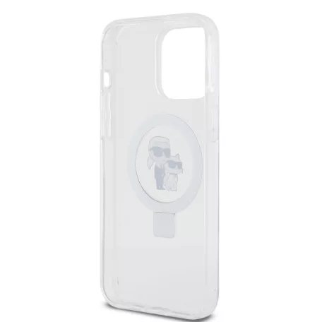 Karl Lagerfeld Ringstand Karl and Choupette MagSafe Apple iPhone 17 Pro (6.3) hátlapvédő tok fehér (KLHMP17LHMRSKCH)