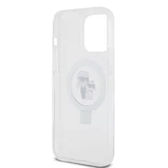   Karl Lagerfeld Ringstand Karl and Choupette MagSafe Apple iPhone 17 Pro Max (6.9) hátlapvédő tok fehér (KLHMP17XHMRSKCH)