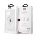 Karl Lagerfeld Ringstand Karl and Choupette MagSafe Apple iPhone 17 Pro Max (6.9) hátlapvédő tok fehér (KLHMP17XHMRSKCH)