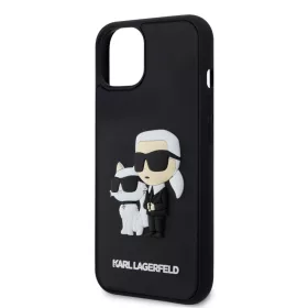   Karl Lagerfeld 3D Rubber Karl and Choupette Apple iPhone 17 (6.3) hátlapvédő tok fekete (KLHCP17S3DRKCNK)