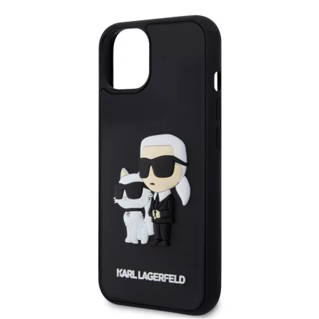 Karl Lagerfeld 3D Rubber Karl and Choupette Apple iPhone 17 Air (6.6) hátlapvédő tok fekete ()