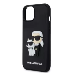   Karl Lagerfeld 3D Rubber Karl and Choupette Apple iPhone 17 Pro (6.3) hátlapvédő tok fekete (KLHCP17L3DRKCNK)