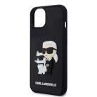 Karl Lagerfeld 3D Rubber Karl and Choupette Apple iPhone 17 Pro Max (6.9) hátlapvédő tok fekete (KLHCP17X3DRKCNK)