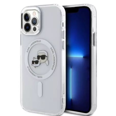 Karl Lagerfeld IML K&CH Heads Metal Frame MagSafe Apple iPhone 17 Air (6.6) hátlapvédő tok átlátszó (KLHMP17MHLSKCH)