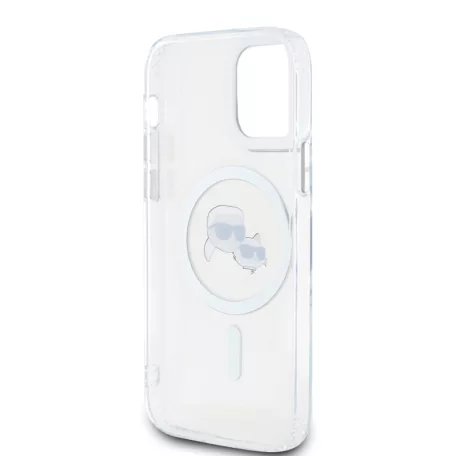 Karl Lagerfeld IML K&CH Heads Metal Frame MagSafe Apple iPhone 17 Pro Max (6.9) hátlapvédő tok átlátszó (KLHMP17XHLSKCH)