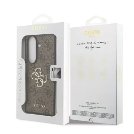 Guess Samsung F966B Galaxy Z Fold7 PU 4G Metal Logo hátlapvédő tok barna (GUHCZFD74GMGBR)