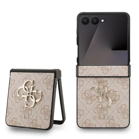 Guess PU 4G Metal Logo Samsung F766B Galaxy Z Flip 7 hátlapvédő tok pink (GUHCZF74GMGPI)