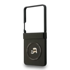   Karl Lagerfeld PU K&CH Heads MagSafe Samsung F766B Galaxy Z Flip 7 hátlapvédő tok fekete (KLHMZF7PSMLRKCK)