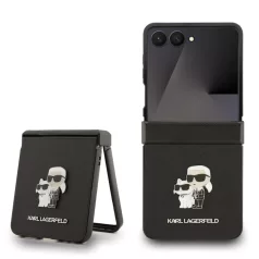   Karl Lagerfeld PU Saffiano Karl and Choupette Samsung F766B Galaxy Z Flip 7 hátlapvédő tok fekete (KLHCZF7SAPKCNPK)