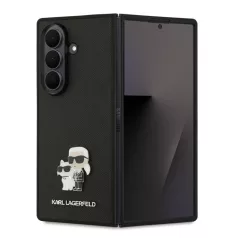   Karl Lagerfeld PU Saffiano Karl and Choupette Samsung F966B Galaxy Z Fold7 hátlapvédő tok fekete (KLHCZFD7SAPKCNPK)