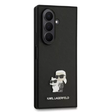 Karl Lagerfeld PU Saffiano Karl and Choupette Samsung F966B Galaxy Z Fold7 hátlapvédő tok fekete (KLHCZFD7SAPKCNPK)