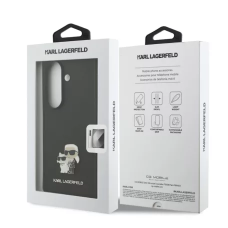 Karl Lagerfeld PU Saffiano Karl and Choupette Samsung F966B Galaxy Z Fold7 hátlapvédő tok fekete (KLHCZFD7SAPKCNPK)
