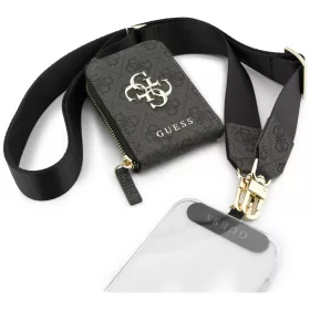   Guess 4G Metal Logo univerzális Crossbody vállpánt és kiegészítő pénztárca, fekete (GUUCNKP4DGMK)