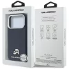 Karl Lagerfeld PU Saffiano Karl and Choupette Head MagSafe Apple iPhone 17 Pro Max hátlapvédő tok sötétkék (KLHMP17X6PFKCLB)