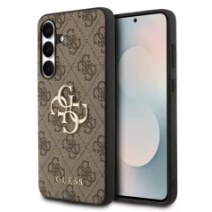   Guess PU 4G Metal Logo Samsung S942 Galaxy S26 hátlapvédő tok barna (GUHCS25S4GMGBR)