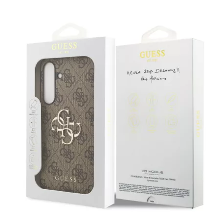 Guess PU 4G Metal Logo Samsung S947 Galaxy S26 Plus hátlapvédő tok barna (GUHCS25S4GMGBR)