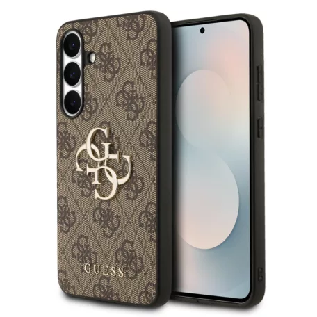 Guess PU 4G Metal Logo Samsung S948 Galaxy S26 Ultra hátlapvédő tok barna (GUHCS26L4GMGBR)