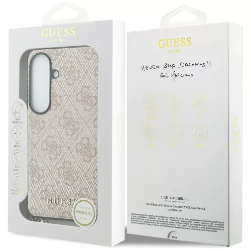 Guess 4G Classic Logo Charm MagSafe Samsung S948 Galaxy S26 Ultra hátlapvédő tok pink (GUHMS26LGF4GPI)