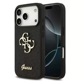   Guess PU Fixed Glitter Apple iPhone 18 Pro hátlapvédő tok fekete (GUHCP18LHG4SGK)