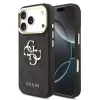 Guess Apple iPhone 18 Pro PU Leather 4G Metal Logo Gold Frame hátlapvédő tok fekete (GUHCP18L4GMGCGR)
