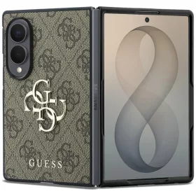   Guess PU 4G Metal Logo Samsung SM-F971 Galaxy Z Fold 8 hátlapvédő tok barna (GUHCZFW84GMGBR)