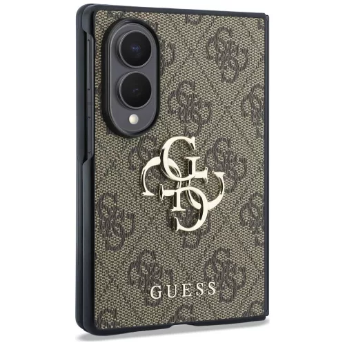 Guess PU 4G Metal Logo Samsung SM-F971 Galaxy Z Fold 8 hátlapvédő tok barna (GUHCZFW84GMGBR)