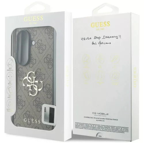 Guess PU 4G Metal Logo Samsung SM-F976 Galaxy Z Fold 8 Ultra hátlapvédő tok barna (GUHCZFD84GMGBR)