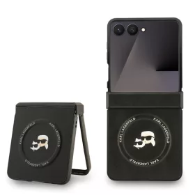   Karl Lagerfeld PU K&CH Heads MagSafe Samsung SM-F776 Galaxy Z Flip 8 hátlapvédő tok fekete (KLHMZF8PSMLRKCK)