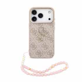   Guess PU Leather 4G Logo Strap Apple iPhone 18 Pro Max hátlapvédő tok pink (GUHCP18XP4GMGSCP)