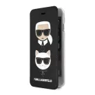 Karl Lagerfeld and Choupette Apple iPhone 7 / 8 / SE2 / SE3 (4.7) oldalra nyíló könyv tok fekete (KLFLBKI8KICKC)