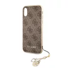 Guess Apple iPhone X / XS Charms Hard Case hátlapvédő tok barna (GUHCPXGF4GBR)