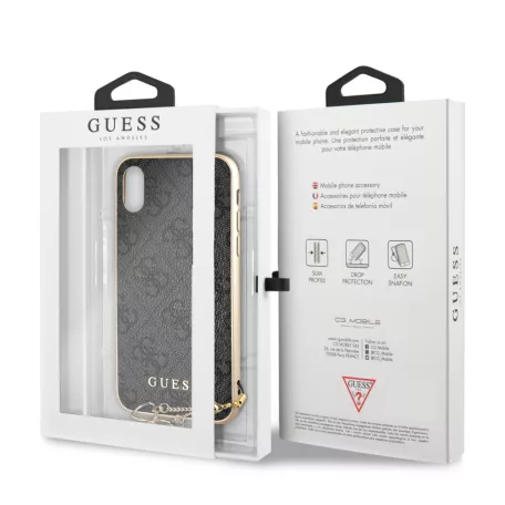 Guess Apple iPhone X / XS Charms Hard Case hátlapvédő tok szürke (GUHCPXGF4GGR)