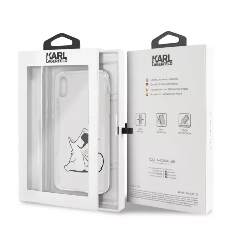 Karl Lagerfeld Apple iPhone X / XS Fun Choupette hátlapvédő tok átlátszó (KLHCPXCFNRC)