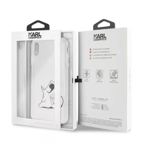 Karl Lagerfeld Apple iPhone XS Max (6.5) Fun Choupette hátlapvédő tok átlátszó (KLHCI65CFNRC)