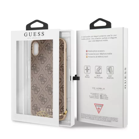 Guess Apple iPhone XS Max (6.5) Charms Hard Case 4G hátlapvédő tok barna (GUHCI65GF4GBR)