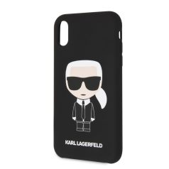   Karl Lagerfeld Apple iPhone XR (6.1) hátlapvédő tok fekete (KLHCI61SLFKBK)