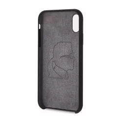   Karl Lagerfeld Apple iPhone XR (6.1) hátlapvédő tok fekete (KLHCI61SLFKBK)