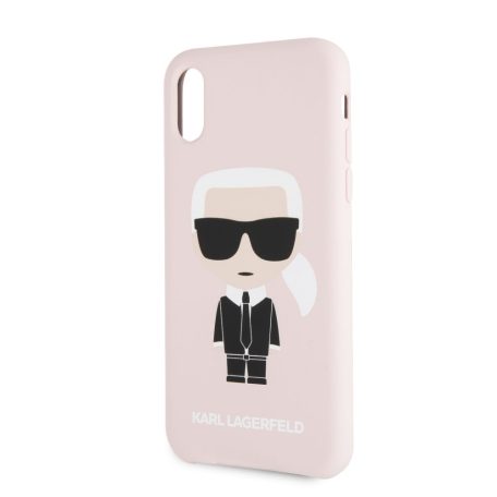 Karl Lagerfeld Apple iPhone X / XS Iconic Full Body hátlapvédő tok pink (KLHCPXSLFKPI)