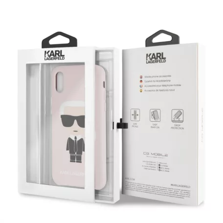Karl Lagerfeld Apple iPhone XR (6.1) hátlapvédő tok pink (KLHCI61SLFKPI)