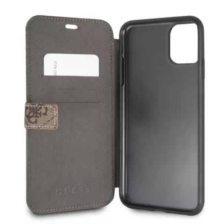 Guess Apple iPhone 11 Pro Max (6.5) 2019 oldalra nyíló könyv tok barna (GUFLBKSN654GB)