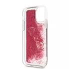 Guess Apple iPhone 11 (6.1) 2019 Glitter Hearts hátlapvédő tok piros (GUHCN61GLHFLRA)