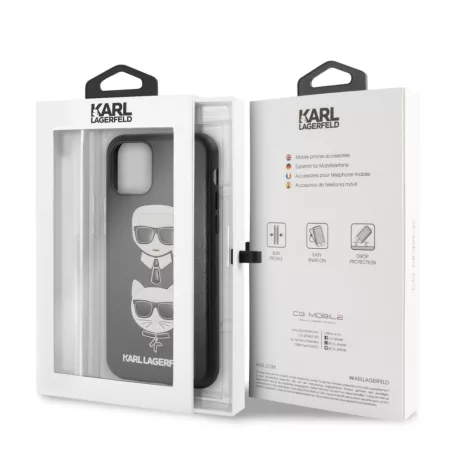 Karl Lagerfeld and Choupette Apple iPhone 11 (6.1) 2019 hátlapvédő tok fekete (KLHCN61KICKC)