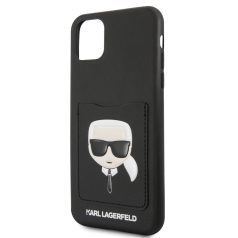   Karl Lagerfeld Apple iPhone 11 (6.1) 2019 CardSlot hátlapvédő tok fekete (KLHCN61CSKCBK)