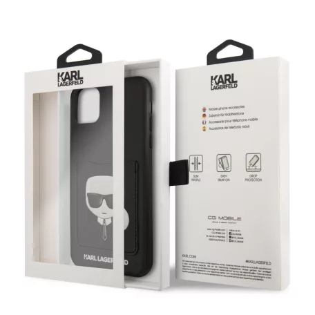 Karl Lagerfeld Apple iPhone 11 Pro Max (6.5) 2019 CardSlot hátlapvédő tok fekete (KLHCN65CSKCBK)