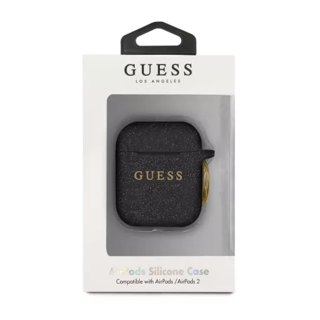 Guess Apple AirPods 1/2 szilikon tok fekete (GUACCSILGLBK)