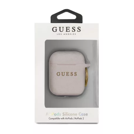 Guess Apple AirPods 1/2 szilikon tok pink (GUACCSILGLLP)