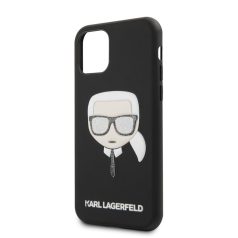   Karl Lagerfeld Apple iPhone 11 (6.1) 2019 Embossed Glitter hátlapvédő tok fekete (KLHCN61GLBK)